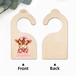 Personalisierte Rosa Blau Hochland Kuh 7 Stück hölzerne Schrank Teiler mit Namen Baby Dusche Kinderzimmer Geschenk für neue Eltern Neugeborene