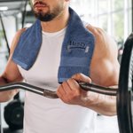 Personalized Weightlifting Barbell Towel with Embroidered Name Sporting Good Training Team Anniversary Gift for Weightlifter Fitness Enthusiast