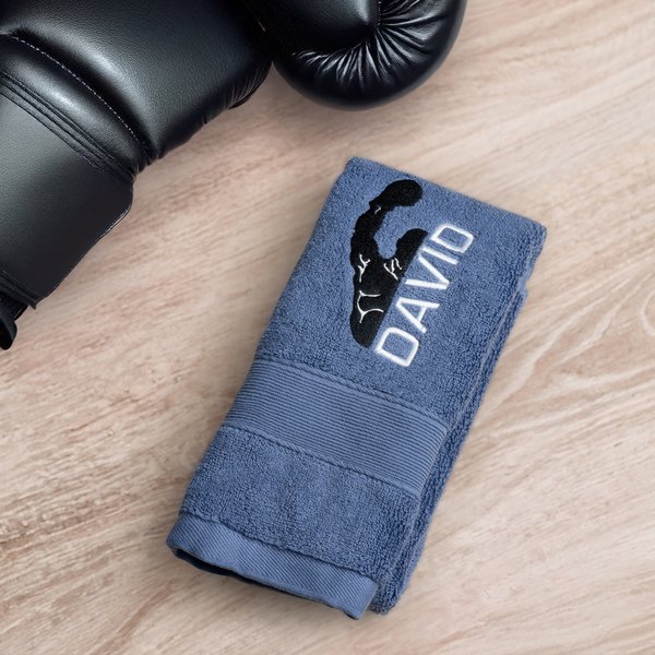 Gepersonaliseerde Bokshanddoek 100% Katoen met Geborduurde Naam Sportief Goed Training Verjaardagsgeschenk voor Boksers
