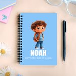 Gepersonaliseerd Cartoon Jongen Meisje Naam A5 Spiraal Notebook met 120 gelinieerde pagina's terug naar school Gift voor kinderen