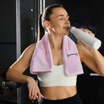 Personalized Weightlifting Barbell Towel with Embroidered Name Sporting Good Training Team Anniversary Gift for Weightlifter Fitness Enthusiast