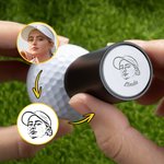 Gepersonaliseerde Kleurrijke Golfbalstempel met Naam en Gezichtsfoto Verjaardag of Golfclubtraining Cadeau voor Golfliefhebbers