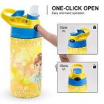 Personalisierte 3D Cartoon Ballett Mädchen Name 12 oz Wasserflasche mit Griff und Stroh Geburtstag zurück zu Schule Geschenk für Mädchen