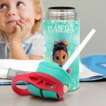 Personalisierte 3D Cartoon Ballett Mädchen Name 12 oz Wasserflasche mit Griff und Stroh Geburtstag zurück zu Schule Geschenk für Mädchen