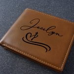 Personalized Cross PU Leather Wallet with Name Religious Baptism First Holy Communion Gift for Christian Men