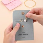 Personalized Simple Design PU Leather Jewelry Pouch Pearl Bracelet and Earrings Set with Name Wedding Bridal Shower Gift for Bride Bridesmaid