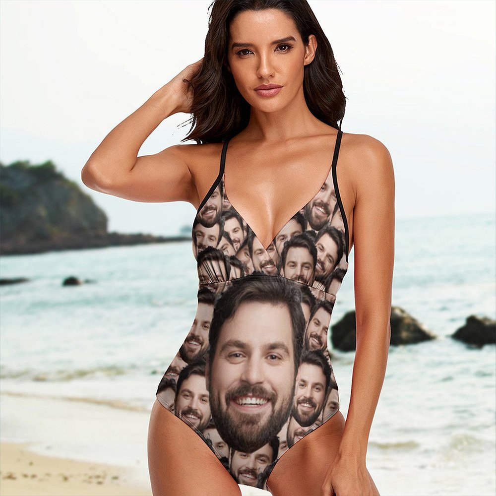 Costume da bagno personalizzato e comico con la foto del viso di marito o fidanzato