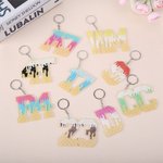 Personalized Ice Cream Drip  Acrylic Keychain Bag Tag withText Baseball Team Birthday Gift for Baseball Player Coach Fan