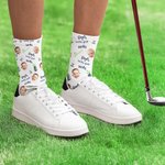 Personalized Golf Theme Face Photo Portrait Design Soft Breathable Socks with Title Father's Day Birthday Gift for Dad Golf Players