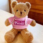 Personalised Cross God Bless Plush Teddy Bear Stuffed Toy with Name Religious Baptism First Communion Gift for Boys Girls