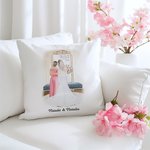 Personalised Mother of the Bride Cartoon Character Soft Throw Pillow Cover with Name Home Decor Wedding Bridal Shower Gift for Bride Mom