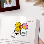 Personalizado de dibujos animados Bow Knot lápiz de cera magnética Bookmark Clip Papelería Día del Maestro Apreciación Regalo para el Maestro