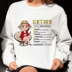 Personalized Cartoon Character 100% Cotton Soft Sweatshirt Hoodie with Name Birthday Gift for Retired Women