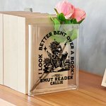 Personalised Cross Bible Quotes Clear Bookend Vase with Name Aesthetic Room Decor Baptism Birthday Gift for Women Christians Book Lovers