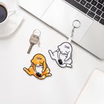 Porte-clés personnalisé en 3D drôle de chat rotatif avec nom Cadeau d'anniversaire anti-stress pour les amoureux des chats