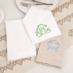 Serviette de table en lin brodée avec monogramme et initiale Cadeau de pendaison de crémaillère pour la famille et les amis