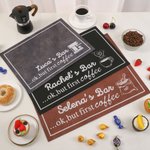 Henkilökohtainen kahvi elementti liukumaton kahvi baarimatto nimi pöydän sisustus avaaminen syntymäpäivälahja barista kahvin ystäville