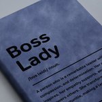 Personalised Boss Lady Name PU Leather Notebook with 200 Lined Pages Birthday Appreciation Gift for Women