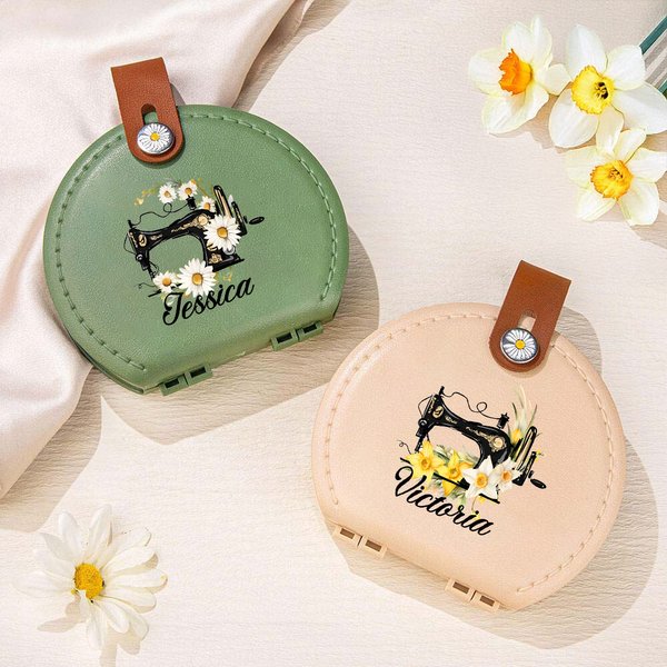 Personalizado Nacimiento Flor Kit de Herramientas de Costura Caja de Almacenamiento con Nombre Accesorio de Viaje Cumpleaños Aniversario Regalo para Amantes de la Costura Madre