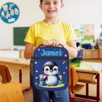 Henkilökohtainen Cartoon Eläimet Pingviini Koala Monivärinen eristetty lounas laukku nimi Daily Travel takaisin kouluun syntymäpäivälahja pojille tytöille
