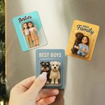 Personlig 3D-effekt foto karaktär kylskåpsmagnet med titel heminredning jubileums- och födelsedagspresent för familj och vänner