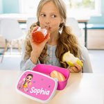 Henkilökohtainen 3D-sarjakuvahahmo Flower Butterfly Food-Grade Safe Lunch Box nimellä Takaisin kouluun Syntymäpäivälahja pojille tytöille