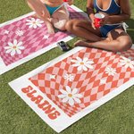 Personalizada Vintage Plaid Daisy Quick Dry Oversized Toalla de playa con nombre Summer Vacation Party Accesorios Birthday Gift for Women