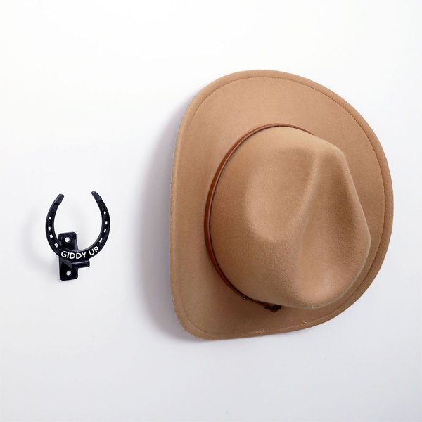 Personalized Horseshoe Multicolor Hat Rack Holder with Text Wall Decor Housewarming Birthday Gift for Cowboy