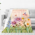 Gepersonaliseerde Oma's Tuin 2-15 Geboorte Bloemen Zacht Deken met Namen Titel Jaar Huisdecor Verjaardag Verjaardagscadeau voor Mamma Oma