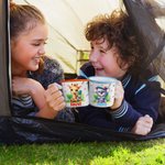 Personalized Cartoon Rabbit Panda Animal 12 oz Colored Rim Enamel Mug with Name Birthday Travel Gift for Boys Girls