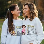 Personalized Cartoon Character 100% Cotton Soft Sweatshirt Hoodie with Name Birthday Gift for Retired Women