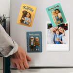 Personlig 3D-effekt foto karaktär kylskåpsmagnet med titel heminredning jubileums- och födelsedagspresent för familj och vänner