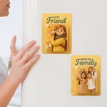 Personlig 3D-effekt foto karaktär kylskåpsmagnet med titel heminredning jubileums- och födelsedagspresent för familj och vänner