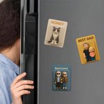 Personlig 3D-effekt foto karaktär kylskåpsmagnet med titel heminredning jubileums- och födelsedagspresent för familj och vänner