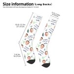 Personalized Golf Theme Face Photo Portrait Design Soft Breathable Socks with Title Father's Day Birthday Gift for Dad Golf Players