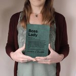 Personalised Boss Lady Name PU Leather Notebook with 200 Lined Pages Birthday Appreciation Gift for Women