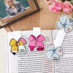 Personalizado de dibujos animados Bow Knot lápiz de cera magnética Bookmark Clip Papelería Día del Maestro Apreciación Regalo para el Maestro