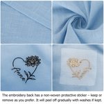 Personalised Embroidered Birth Flower Breathable Short Sleeve V-Neck Shirt with Name Birthday Anniversary Mother's Day Gift for Women