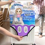 Personalized Sunset Cruise Cartoon Character Luggage Protective Cover Fits 18-32 Inches Suitcase with Name Birthday Gift for Family Travel Lover