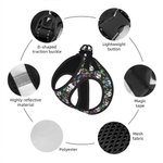 Laisse personnalisée Flamingo Dolphin Palm Tree Multicolore Harnais pour animaux avec 1-3 Photos Cadeau d'Anniversaire pour Propriétaire Amoureux des Animaux