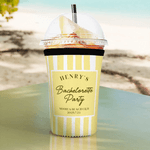 Personalizzato Addio al nubilato Design a strisce Can Cooler Sleeve con nome Località e data Spiaggia Addio al celibato Regalo per gli amici Besties