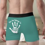 Personalized This Ass Belongs To Paw Print Men's Boxer Brief with Name Valentine's Day Anniversary Gift for Husband Boyfriend