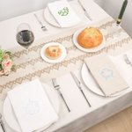 Serviette de table en lin brodée avec monogramme et initiale Cadeau de pendaison de crémaillère pour la famille et les amis