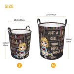 Personalized Cartoon Reading Character Name Storage Laundry Basket with Handle Housewarming Birthday Anniversary Gift for Students Book Lovers
