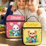 Henkilökohtainen Cartoon Eläimet Pingviini Koala Monivärinen eristetty lounas laukku nimi Daily Travel takaisin kouluun syntymäpäivälahja pojille tytöille