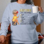 Personalized Cartoon Character 100% Cotton Soft Sweatshirt Hoodie with Name Birthday Gift for Retired Women