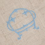 Serviette de table en lin brodée avec monogramme et initiale Cadeau de pendaison de crémaillère pour la famille et les amis