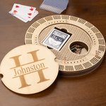 Personalized Monogram Wooden Cribbage Board Set with 4 Tracks and 16 Pegs Travel Party Game Birthday Gift for Cribbage Lovers