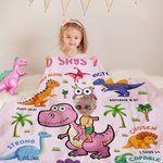 Dinosauro personalizzato Dio dice che io sono la foto del viso Coperta morbida da lancio Home Decor Compleanno Regalo di battesimo per bambini e bambine