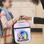 Personalised Fantasy Unicorn Cartoon Initial Insulated Lunch Bag with Name Daily Travel Back to School Birthday Gift for Boys Girls